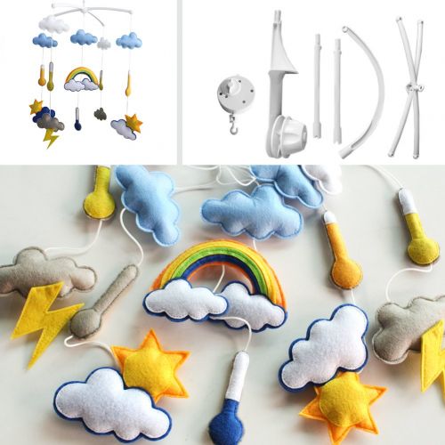  Black Temptation Creative Hanging Toys, Rotatable Crib Mobile, [Weather Theme Design]