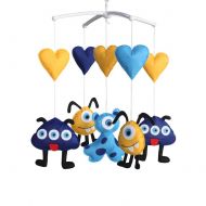 Black Temptation [Heart and Monster] Handmade Baby Mobile Crib Rotate Bed Bell with Music