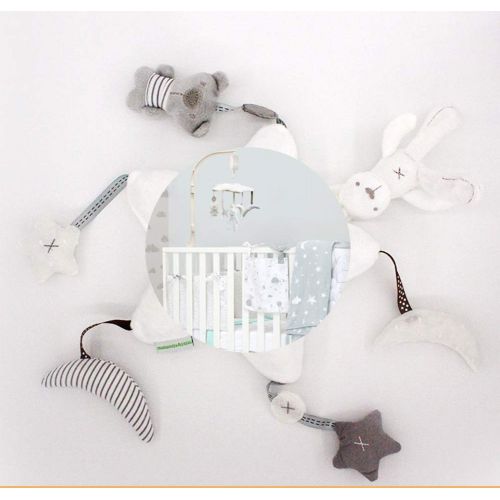  Black Temptation Baby Crib Bell, Rotatable Musical Mobile, Baby Gift [Moon and Stars]