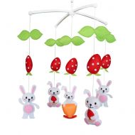 Black Temptation Colorful Decor Gift, [Rabbits and Strawberry] Crib Mobile, Exquisite Baby Toy
