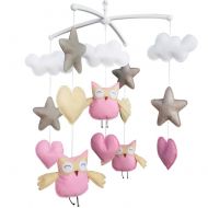 Black Temptation Baby Boy & Girl Crib Mobile Musical Toy Crib Decor [Owl, Happiness]