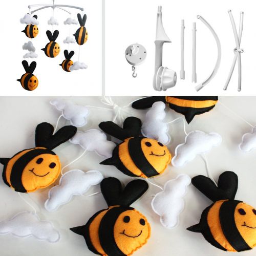  Black Temptation [Bee, Spring] Infant Musical Mobile, Nursery Mobile, Baby Mobile