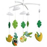 Black Temptation Crib Mobile with Hanging Decor Toys, [Cute Birds] Green, Crib Mobile