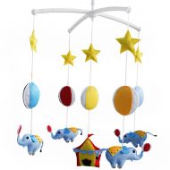 Black Temptation Baby Toys, Rotatable Crib Mobile, Super Cute Decor [Circus and Elephant]