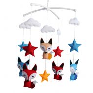 Black Temptation [Foxes and Stars] Newborn Baby Crib Mobile, Colorful Hanging Decor Gift
