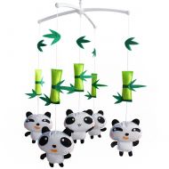 Black Temptation Adorable Baby Room Decor, [Bamboo and Cute Panda] Infant Musical Mobile