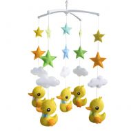 Black Temptation Crib Mobile, Baby Creative Gift [Cute Duck and Colorful Star]