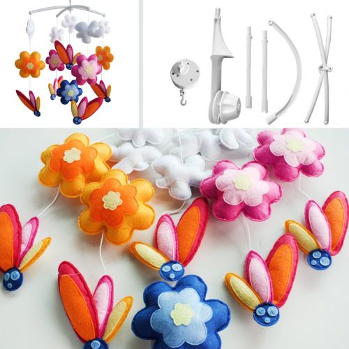  Black Temptation [Blooming Flowers] Musical Mobile, Colorful Hanging Toy, Adorable Gift