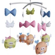 Black Temptation Crib Mobile with Cute Pigs, Baby Newborn Crib Mobile Toy, Colorful Decor