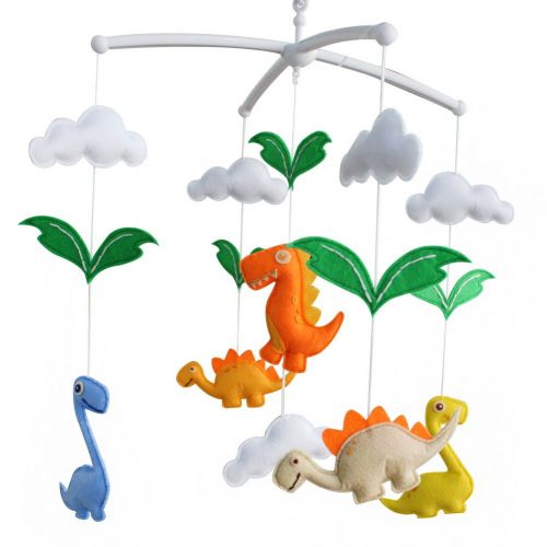  Black Temptation Baby Toys, [Dinosaur] Rotatable Crib Mobile, Creative Decor, Colorful