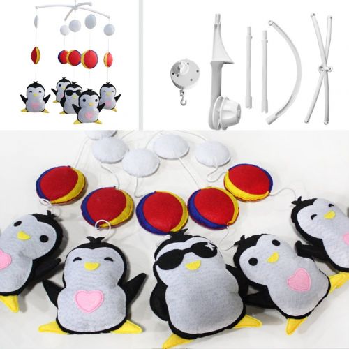  Black Temptation Cute Gift, Infants Musical Mobile, Creative Toys [Penguin] Rotatable Mobile