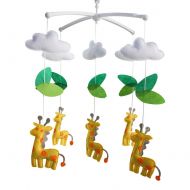 Black Temptation Mobile Crib with Lovely Giraffes, Baby Musical Mobile Sweet Dreams Evening