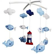 Black Temptation Baby Dream Musical Mobile, Colorful Baby Gift, [Lighthouse and Whales]