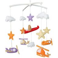 Black Temptation Baby Crib Mobile, Modern Nursery mobile, Cloud Cot Mobile Colorful Aircrafts