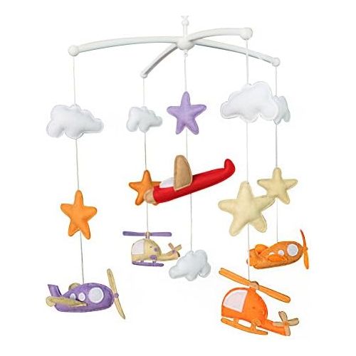  Black Temptation Baby Crib Mobile, Modern Nursery mobile, Cloud Cot Mobile Colorful Aircrafts