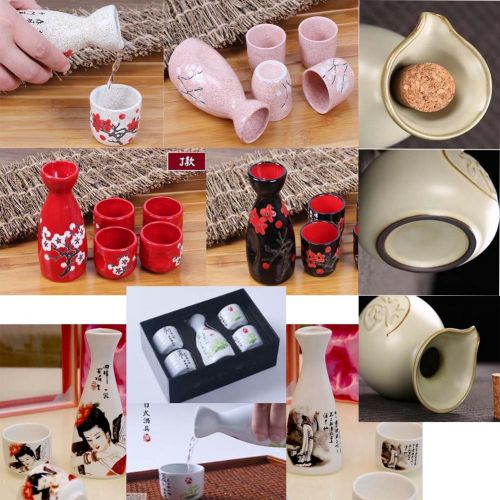  Black Temptation Set von 5 Haushaltsgebrauch Sake Tassen Retro Keramik Wein-Sets Wein Krug-Schnee