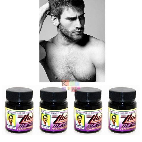  Black phomthong 4 X Black Phomthong Natural Facial Hair Growth Cream Chest Hair, Beard, Mustache 20 Ml