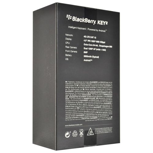 블랙베리 BlackBerry KEY2 128GB (Dual-SIM, BBF100-6, QWERTY Keypad) Factory Unlocked SIM-Free 4G Smartphone (Black Edition) - International Version