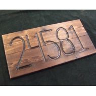 BlackCatHill CUSTOM wood address sign -- hand carved -- rustic un painted -- your numbers on reclaimed western cedar
