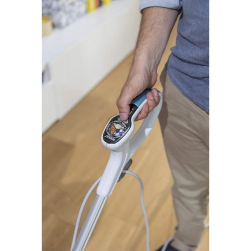  Black+Decker Dampfreiniger Steam Mop Deluxe FSM1630  Stehender Dampf Mop fuer versiegelte Hartboeden  Bodenreinigung mit waschbarem Microfaser-Pad  180° drehbarer, herausnehmbarer