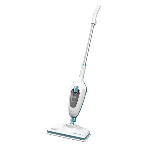  Black+Decker FSM13E1 Dampfbesen Steam Mop, Basic (Dampfreiniger fuer hygienische, gruendliche Sauberkeit, abnehmbarer Stiel, einfache Bedienbarkeit, inkl. 1 Mikrofaser-Pad), 1300 W