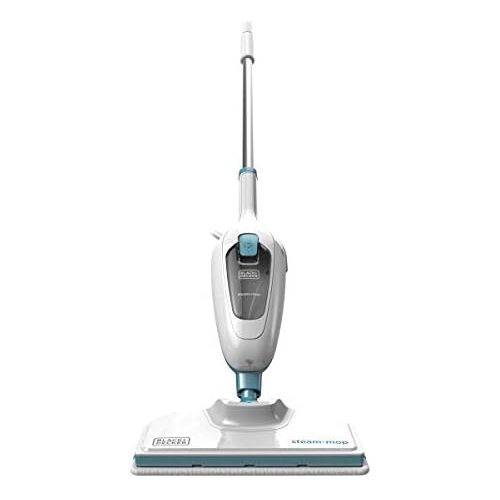  Black+Decker FSM13E1 Dampfbesen Steam Mop, Basic (Dampfreiniger fuer hygienische, gruendliche Sauberkeit, abnehmbarer Stiel, einfache Bedienbarkeit, inkl. 1 Mikrofaser-Pad), 1300 W