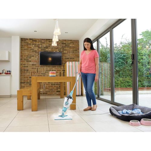  [아마존베스트]Black + Decker BHSM166DSM-QS Steam Mop 2-in-1 1600 W with Delta Head