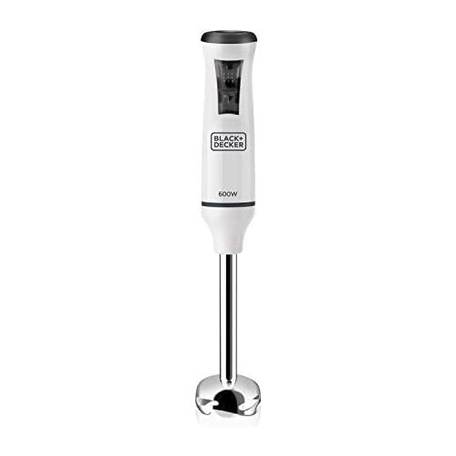  Black+Decker BXHBA600E Stabmixer, 600, Edelstahl, Weiss