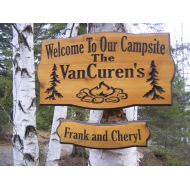 BlackRiverWoodshop Campsite Sign - Welcome To Our Campsite Custom Carved Camping Sign with add on Name/pet Our Home Away From Home