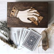 BlackbirdHaus The Witchs Hand Tarot Box / Altar Box / Wood Burned Witches Toolbox