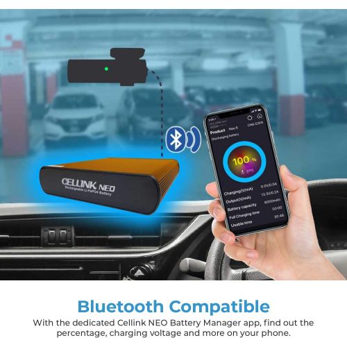  BlackboxMyCar Cellink NEO Battery Pack | Smart Power Bank for Dash Cams | Supplies 24-48 Hours Battery Life to Your Dashboard Camera (Spliced Version for Thinkware and Blacksys Dash Cams)