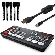 Blackmagic Design ATEM Mini Pro ISO HDMI Live Stream Switcher Starter Bundle with 6’ HDMI Cable, 7’ Cat5e Cable, and 5-Pack of Solid Signal Cable Ties (SWATEMMINIBPRISO)