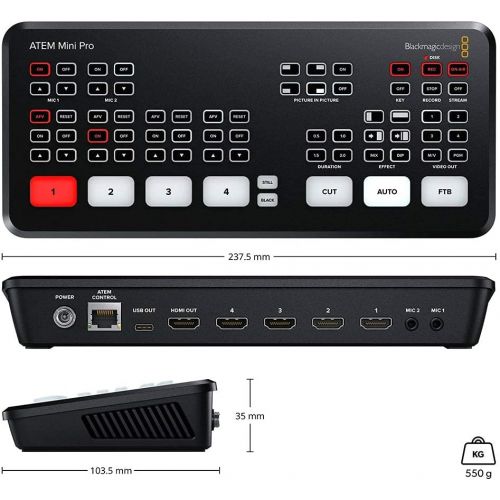 블랙매직디자인 [아마존베스트]Blackmagic Design ATEM Mini Pro HDMI Live Stream Switcher
