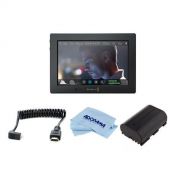 Blackmagic Design Video Assist 4K 7 Touchscreen LCD Monitor with Ultra HD Recorder - Bundle With Spare LP-E6 Battery, Right Angled Micro HDMI Cable, Microfiber Cloth