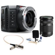 Blackmagic Design Micro Ultra HD Studio Camera 4K, Micro Four Thirds Mount - Bundle With Olympus M.zuiko Digital ED 40mm-150mm f4-5.6 R Lens, BNC Female to DIN 1.02.3 RG-179 Cabl