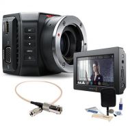 Blackmagic Design Micro Ultra HD Studio Camera 4K,Micro Four Thirds Mount - Bundle wVideo Assist with HDMI and 6G-SDI Recorder, 5in Monitor, BNC Female to DIN 1.02.3 RG-179 Cable