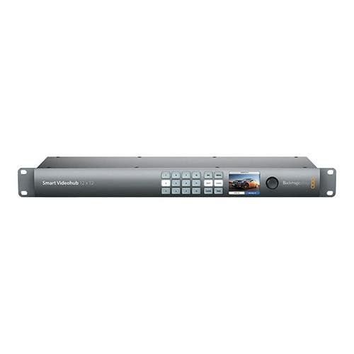 블랙매직디자인 Blackmagic Design Smart Videohub 12x12 Routing Switcher, 4:2:2 and 4:4:4 Sampling, Built-in LCD with Spin Knob Control, 12 6G-SDI InputsOutputs