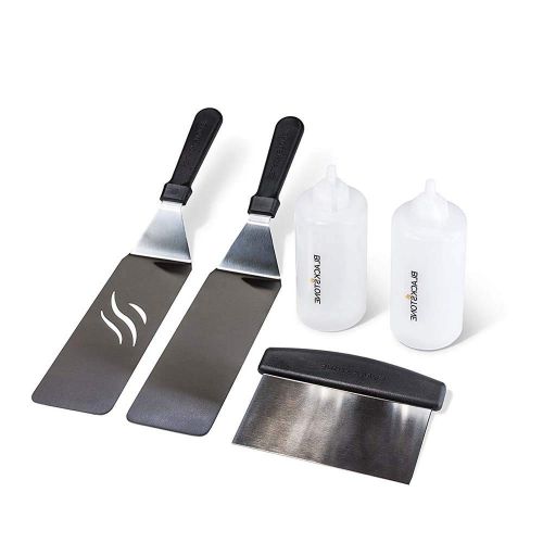  Blackstone Signature Griddle Accessories, Restaurant Grade, 2 Spatulas, 1 Chopper Scraper, 2 Bottles, FREE Recipe Book, 5 Piece Tool Kit for BBQ Grill, great for Flat Top Cooking,