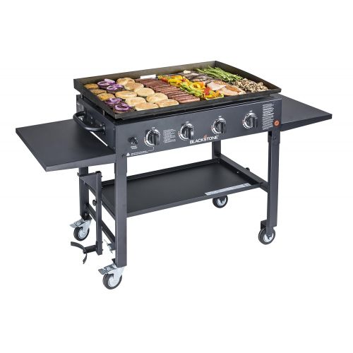  Blackstone 1554 Station-4-burner-Propane Fueled-Restaurant Grade-Professional 36 inch Outdoor Flat Top Gas Grill Griddle Station-4-bur, 36 - 4 Burner