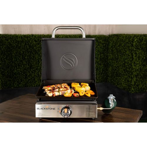  Blackstone 1814 Stainless Steel Propane Gas Portable, Flat Top Griddle Frill Station for Kitchen, Camping, Outdoor, Tailgating, Tabletop, Countertop ? Heavy Duty & 12, 000 BTUs, 17