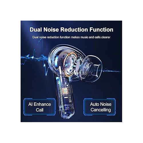 블랙뷰 Blackview Wireless Earbuds in Ear Headphones Wireless Bluetooth 5.3, TWS Ear Buds Built-in Mic Sports Noise Canceling Earbuds IPX7 Waterproof,56H Playtime LED Power Display for Android/iOS Phone