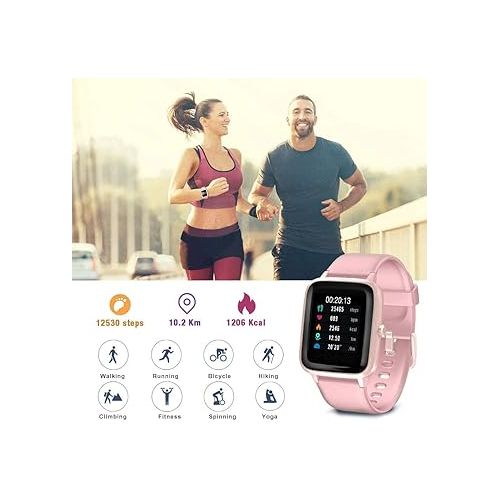 블랙뷰 Blackview Fitness Tracker, Fitness Watch with Blood Oxygen/Heart Rate/Sleep Monitor, 1.85