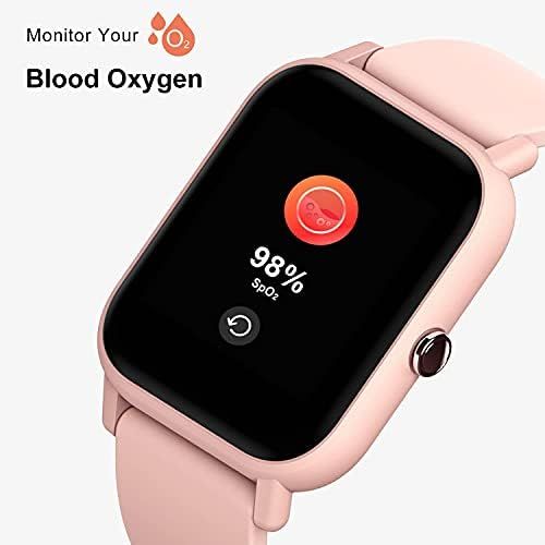 블랙뷰 Blackview Smart Watch for Android Phones and iOS Phones, All-Day Activity Tracker with Heart Rate Sleep Monitor, 1.3 Full Touch Screen, 5ATM Waterproof Pedometer, Smartwatch for Me