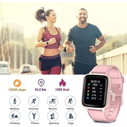 블랙뷰 Blackview Smart Watch for Android Phones and iOS Phones, All-Day Activity Tracker with Heart Rate Sleep Monitor, 1.3 Full Touch Screen, 5ATM Waterproof Pedometer, Smartwatch for Me