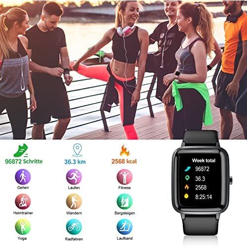 블랙뷰 [아마존베스트]Blackview Smart Watch, Fitness Armband with Heart Rate Monitor, Sleep Monitor, Fitness Tracker, Waterproof 5ATM Fitness Watch, Sports Watch, Pedometer for Android iOS Mobile Phone