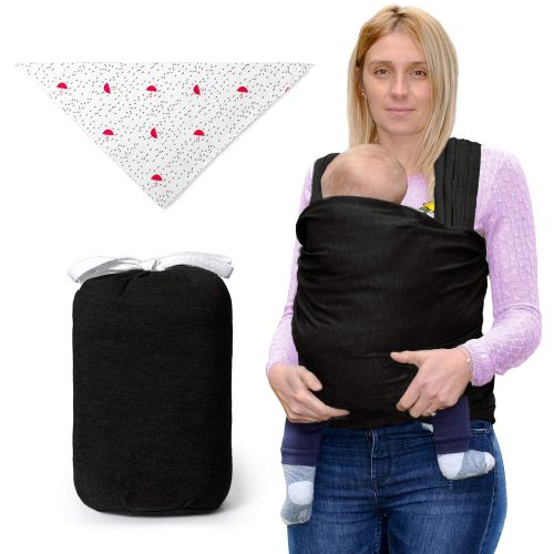  BlackyVox Baby Infant Newborn Baby Carrier Belt from 0 Months to 3 Years up to 15 Kg of 2nd Generation Eco-Friendly Cotton Breathable Elastic Baby Wrap Sling Long New Fit