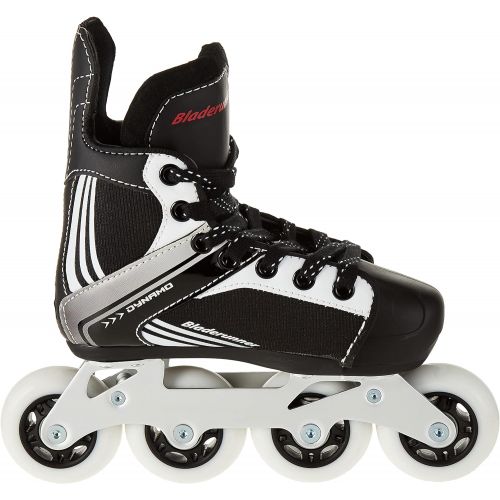  Bladerunner by Rollerblade Dynamo Jr Size Adjustable Hockey Inline Skate, Black and Red, Inline Skates