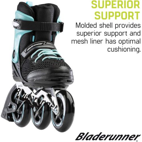  Bladerunner by Rollerblade Formula 100 Womens Adult Fitness Inline Skate, Black and Light Blue, Inline Skates