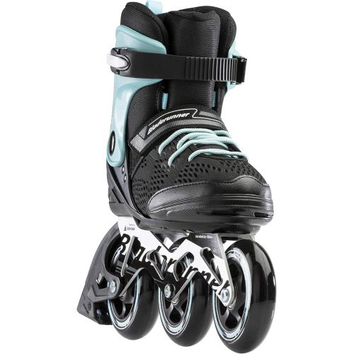  Bladerunner by Rollerblade Formula 100 Womens Adult Fitness Inline Skate, Black and Light Blue, Inline Skates