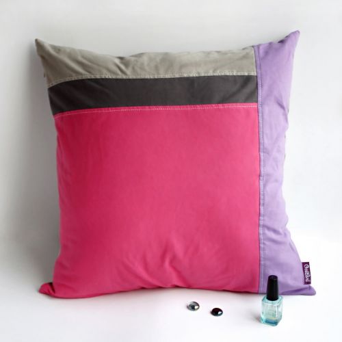  Blancho Bedding Pink Lady Knitted Fabric Patch Work Pillow Floor Cushion (19.7 by 19.7 inches)